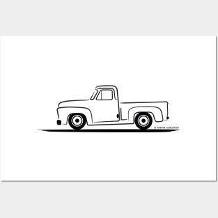 1954 Ford F 150 Pickup Truck Black Posters and Art